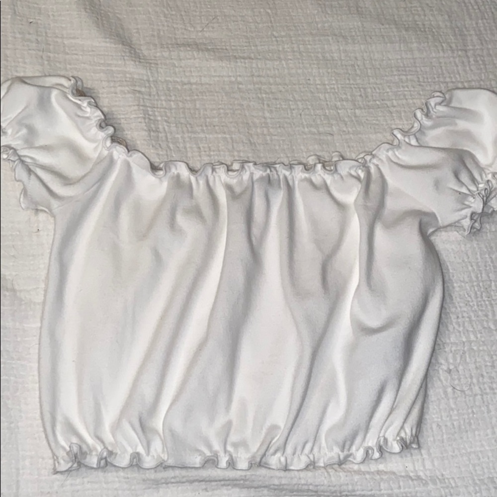 Off the shoulder white crop top